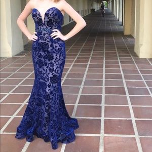 Ellie Wilde Blue Prom Dress